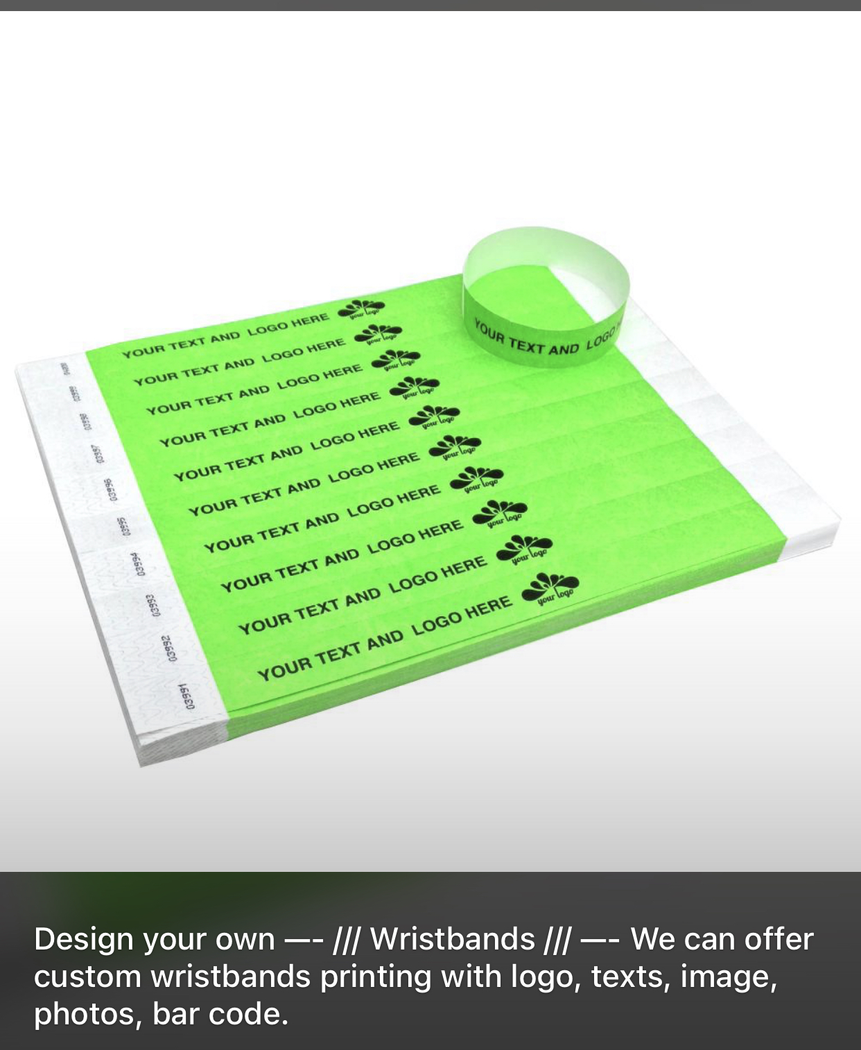 Custom printed event wristbands