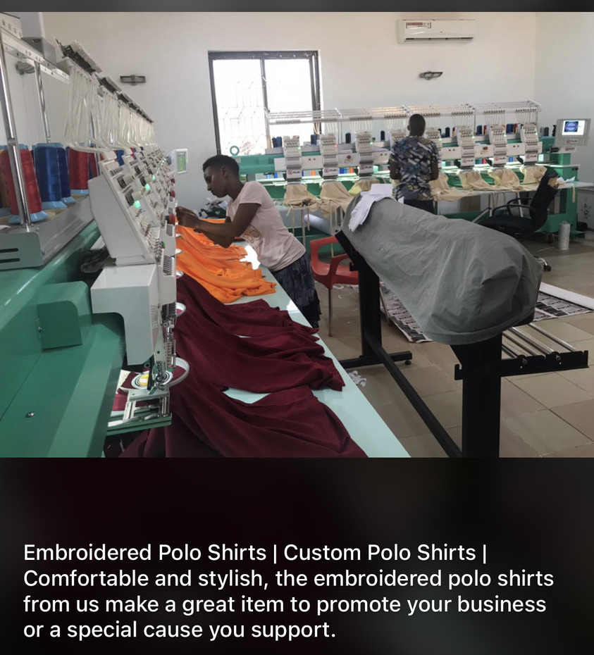 Splash Media multi-head embroidery production room